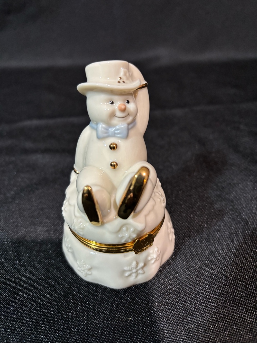 Lenox Snowman Trinket Box with Gold Accents